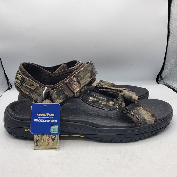 Skechers Relaxed Fit Mens Size 14 Brown Camo Lomell Rip Tide Sandals 204351 - Picture 7 of 16